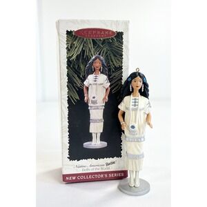 1996 Hallmark Native American Barbie Ornament Dolls of the World Series 1 Vtg